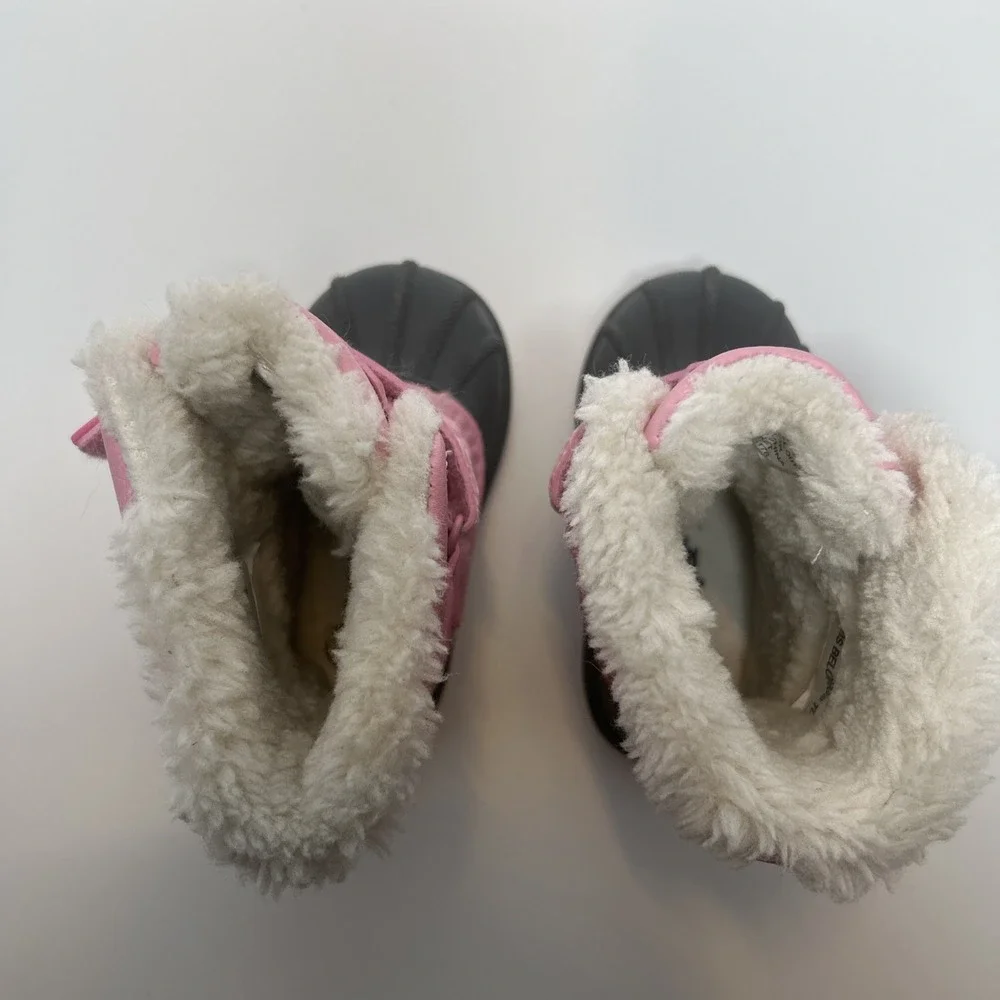 Cat & Jack Denver Winter Boots (TS) Toddler‎ Size 5 Pink/Gray Faux Shearling